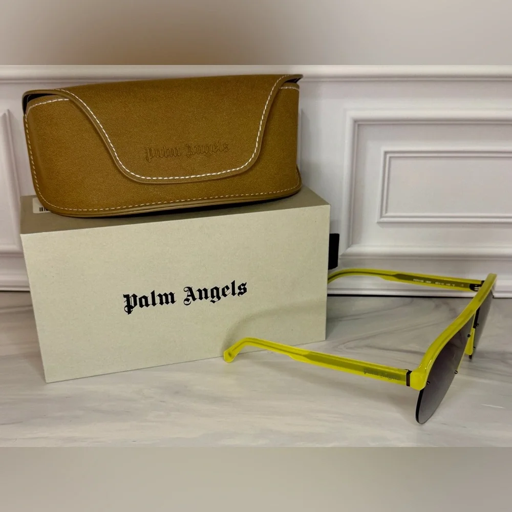 Palm Angels Neon Yellow Shield Sunglasses | Brand New | Full Inclusion